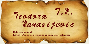 Teodora Manasijević vizit kartica